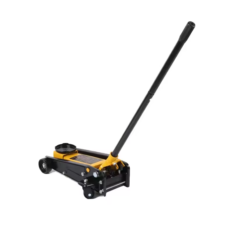 Hydraulic Low Profile Aluminum And Steel Racing Floor Jack with Dual Piston Quick Lift Pump, 3 Ton Capacity, Yellow